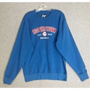 Vintage Cooperstown Baseball Hall Fame‎ Sweatshirt Mens Medium Blue Crewneck